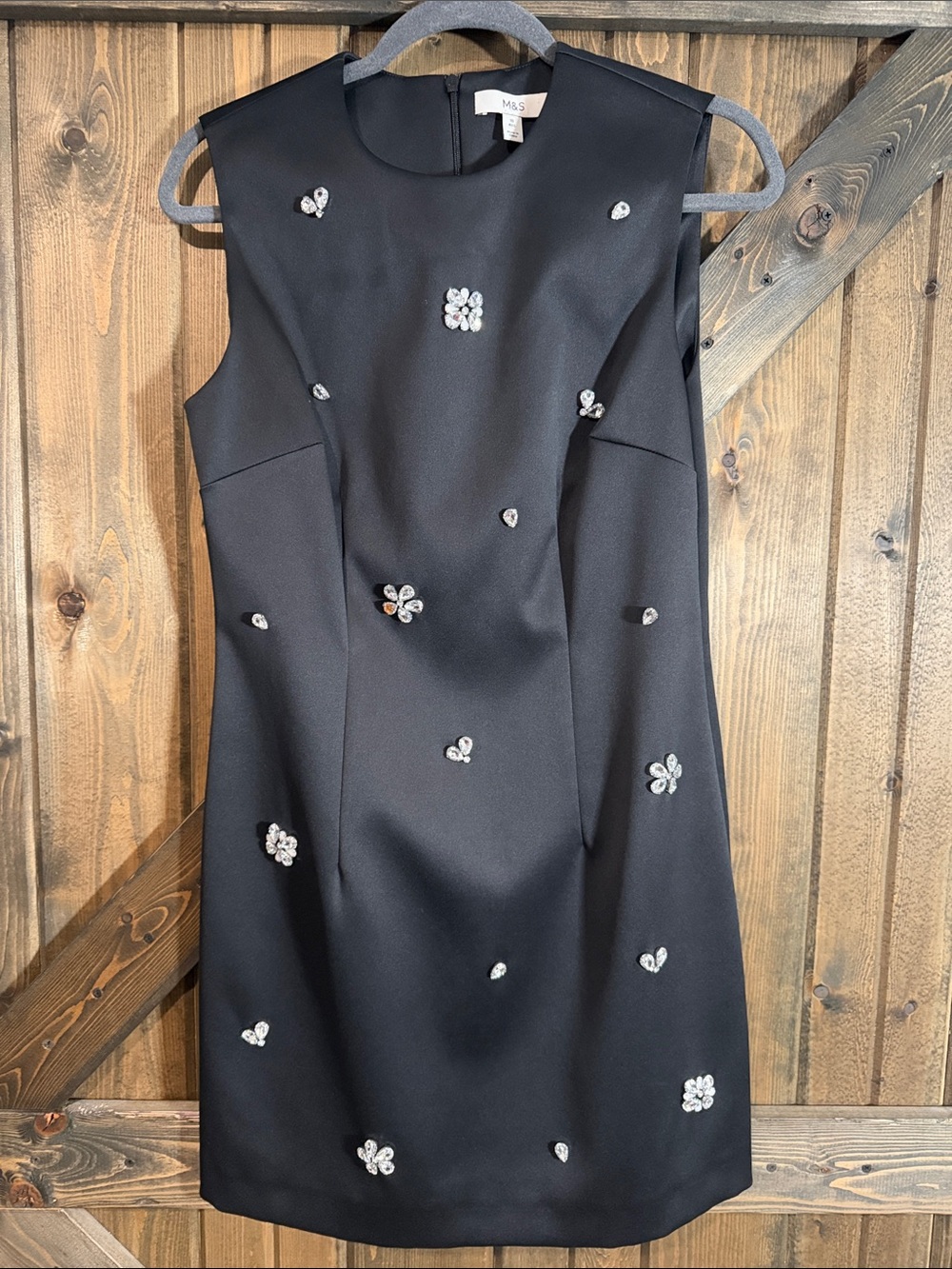 Black Embellished Sleeveless Mini Dress